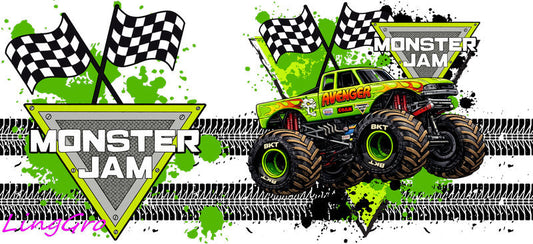 monster truck tumbler decal