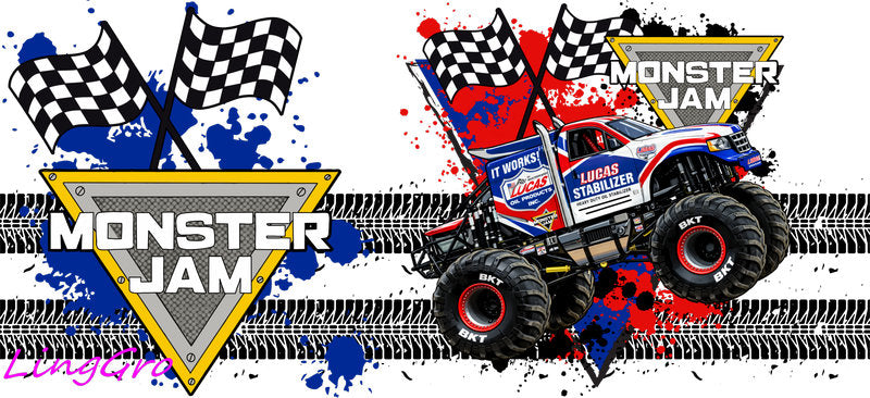 monster truck tumbler decal