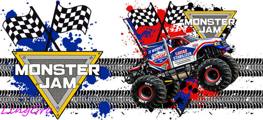 monster truck tumbler decal