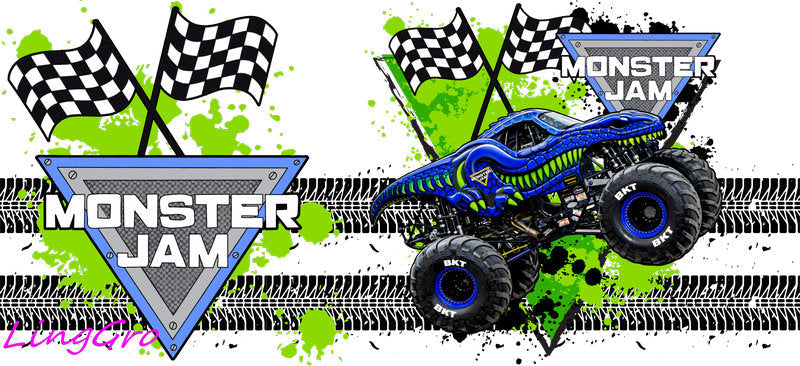 monster truck tumbler decal